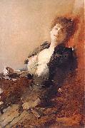 Franciszek zmurko Portrait of a woman with a fan and a cigarette Germany oil painting artist